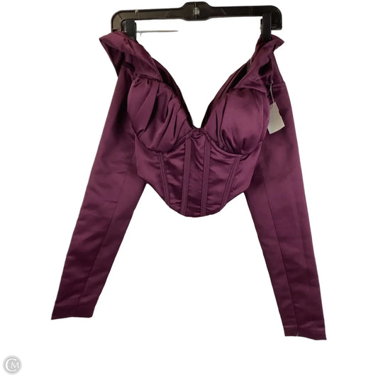 Top Long Sleeve By Pretty Little Thing In Purple, Size: 4