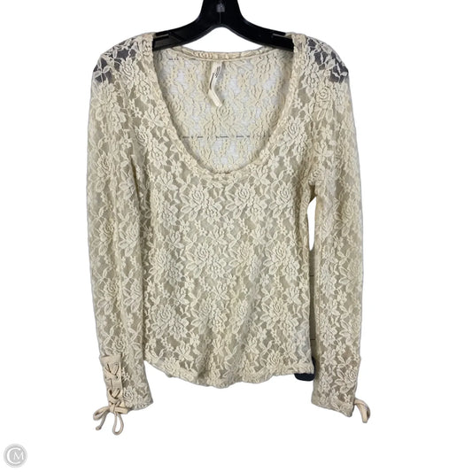 Top Long Sleeve By Anthropologie In Cream, Size: Xs