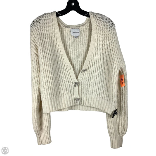 Sweater Cardigan By Pink Rose In Cream, Size: S