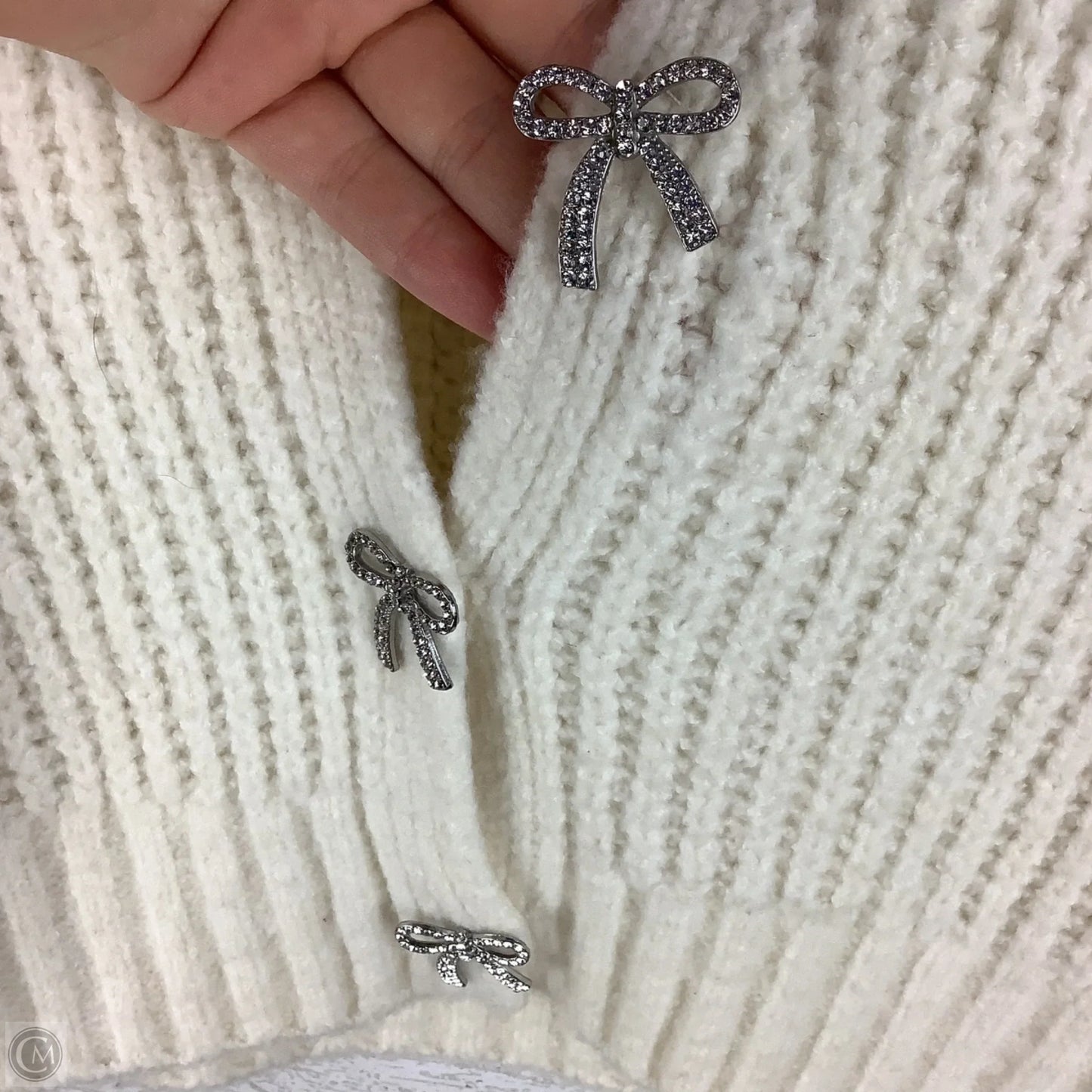 Sweater Cardigan By Pink Rose In Cream, Size: S