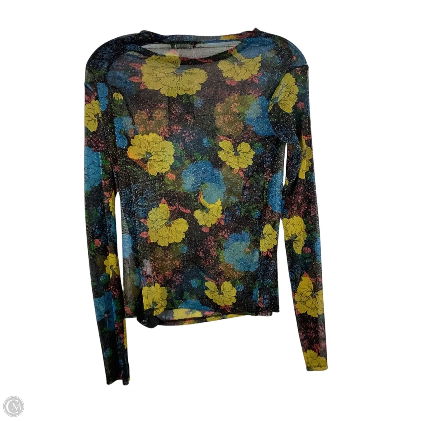 Top Long Sleeve By Zara In Floral Print, Size: S