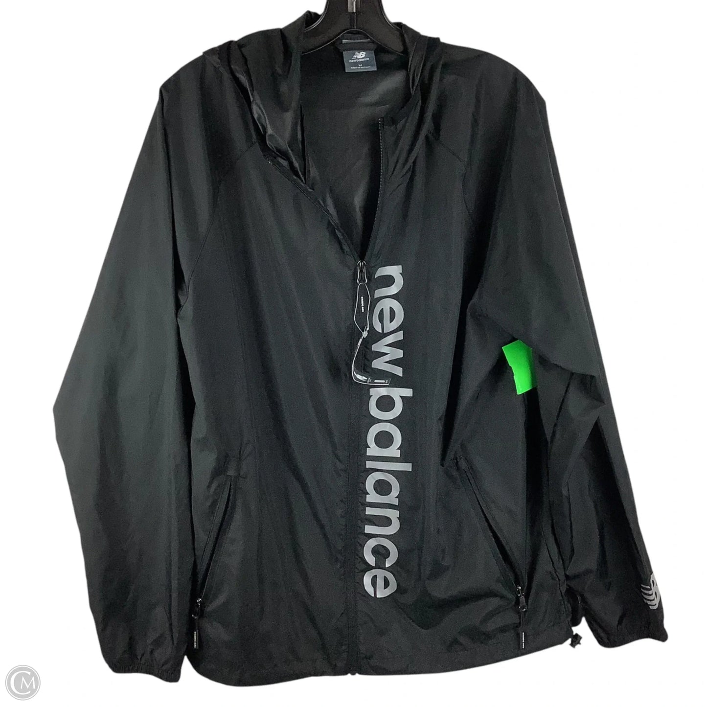 Jacket Windbreaker By New Balance In Black, Size: M