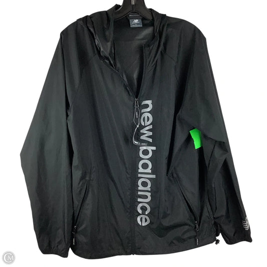 Jacket Windbreaker By New Balance In Black, Size: M
