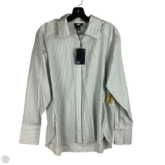 Top Long Sleeve By Paige In Striped Pattern, Size: L