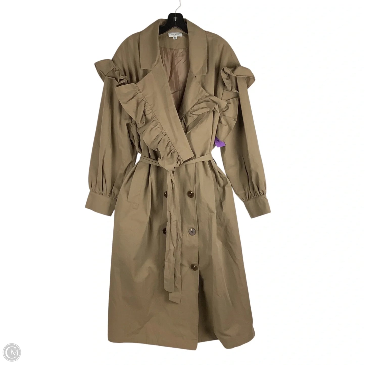 Coat Trench Coat By Mable In Tan, Size: M/L