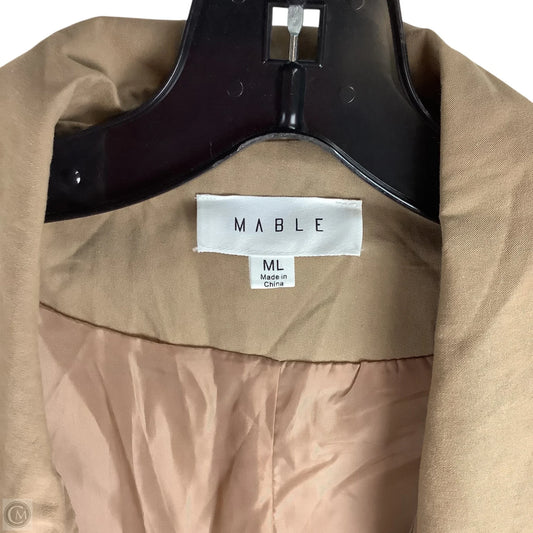 Coat Trench Coat By Mable In Tan, Size: M/L