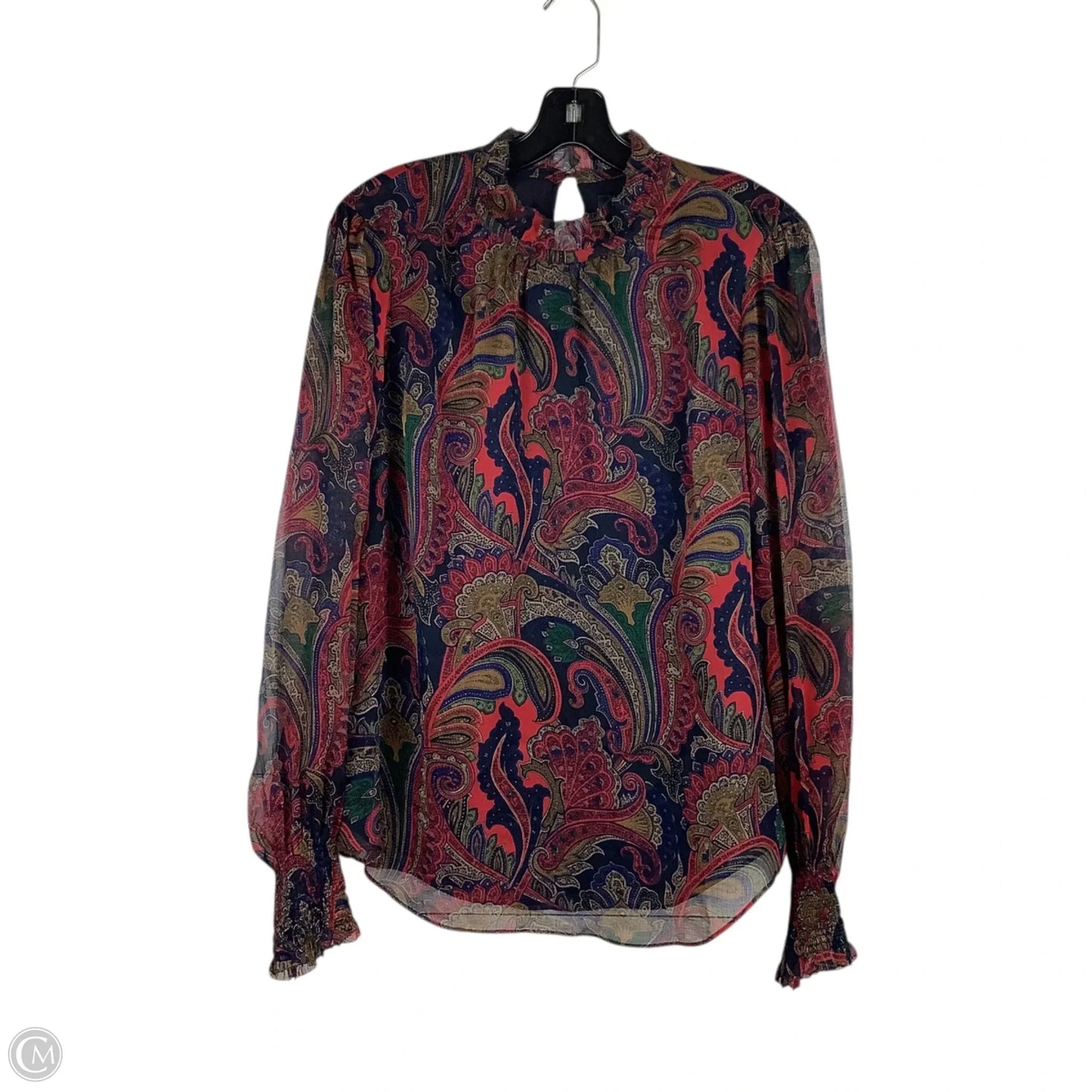 Top Long Sleeve By Lauren By Ralph Lauren In Paisley Print, Size: L