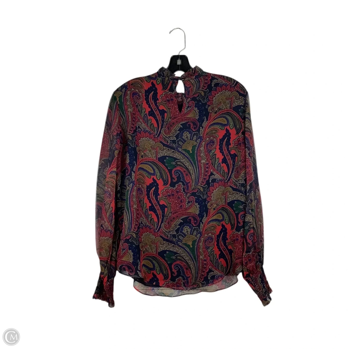 Top Long Sleeve By Lauren By Ralph Lauren In Paisley Print, Size: L
