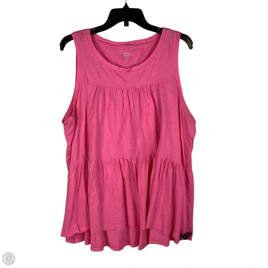 Top Sleeveless By Crown And Ivy In Pink, Size: Xxl