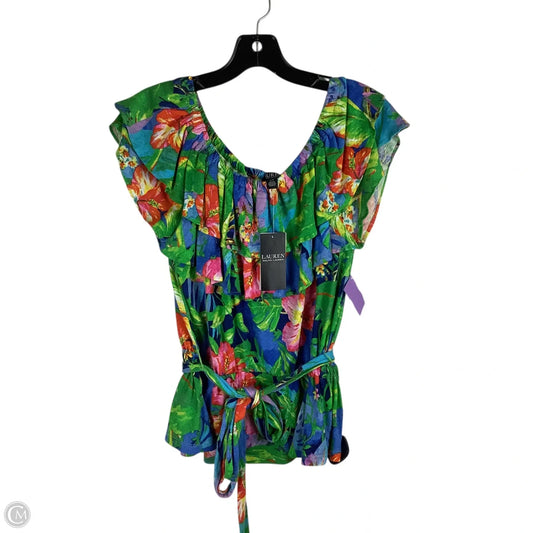 Top Short Sleeve By Lauren By Ralph Lauren In Floral Print, Size: S