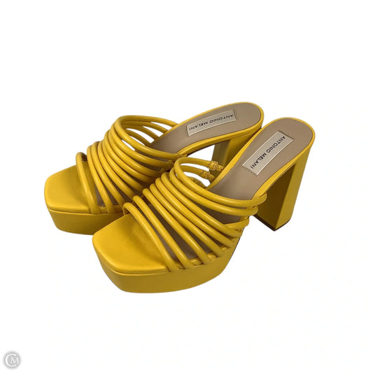 Sandals Heels Block By Antonio Melani In Yellow, Size: 6.5