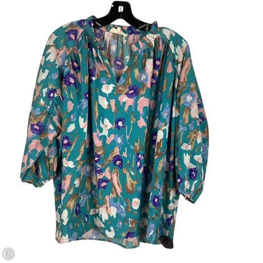 Top Long Sleeve By Entro In Blue & Purple, Size: S