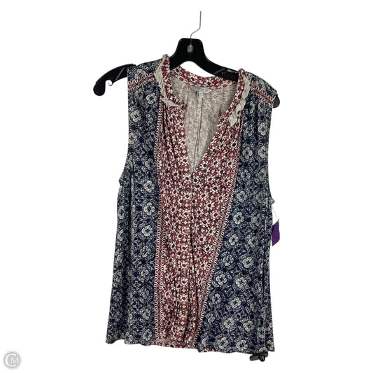 Top Sleeveless By Lucky Brand In Blue & Red, Size: M