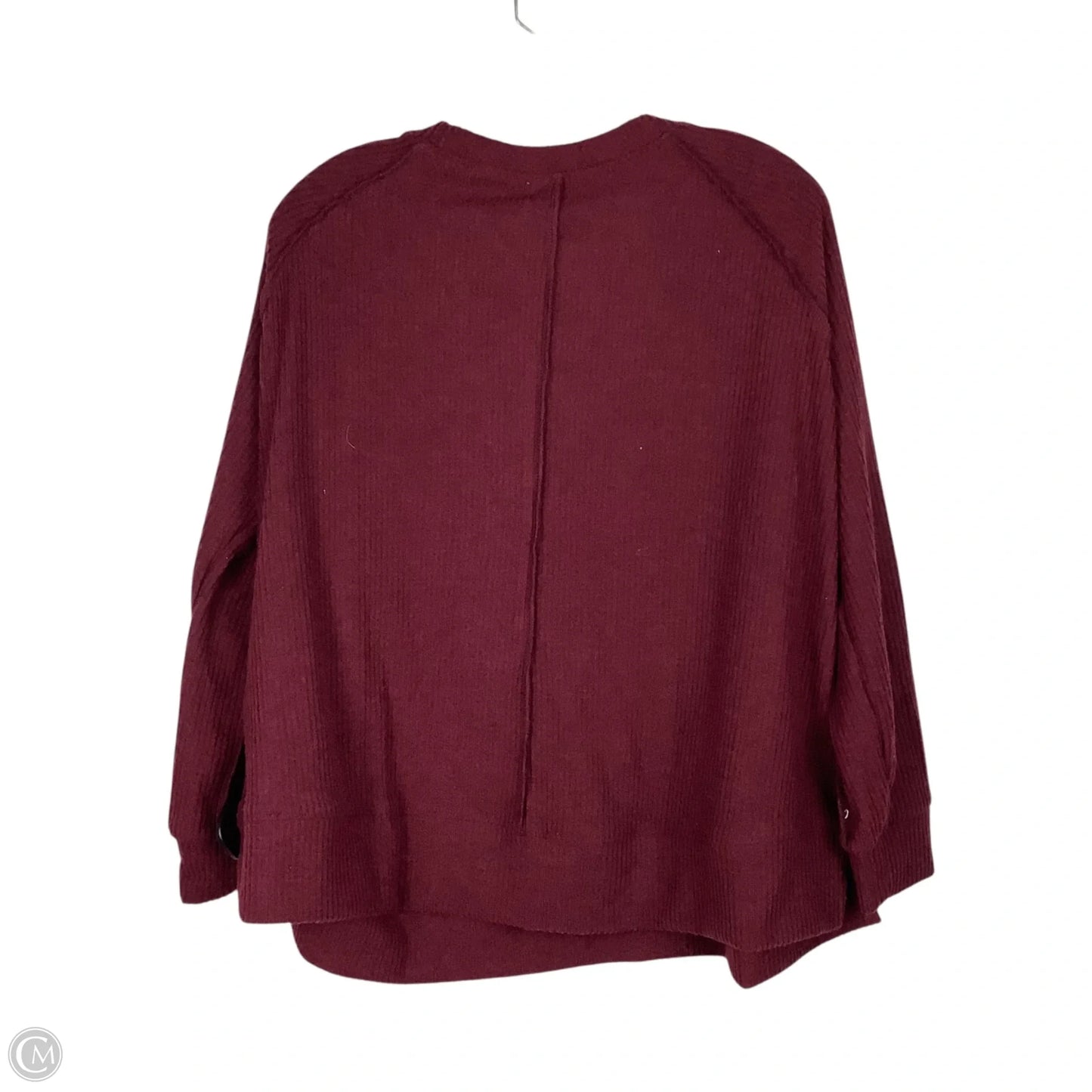 Top Long Sleeve By Andree By Unit In Maroon, Size: S