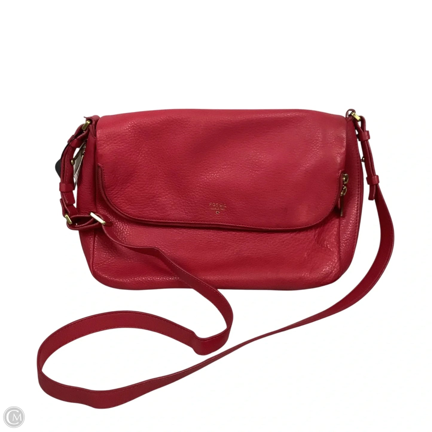 Handbag Leather By Fossil, Size: Medium