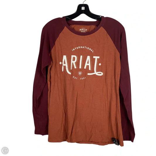 Top Long Sleeve Basic By Ariat In Orange, Size: L