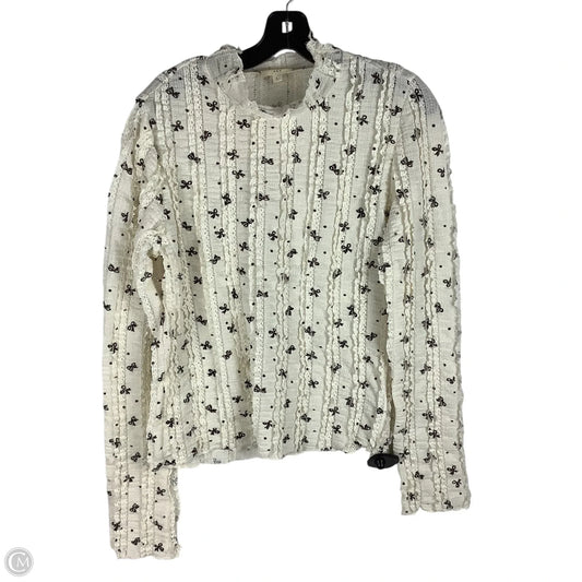 Top Long Sleeve By Umgee In Black & Cream, Size: L
