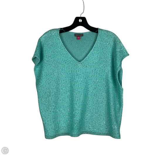 Sweater Short Sleeve By Vince Camuto In Aqua, Size: L