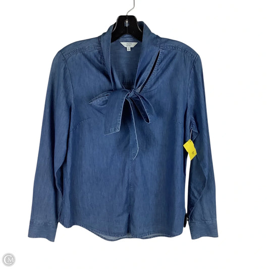 Top Long Sleeve By Crown And Ivy In Blue Denim, Size: S