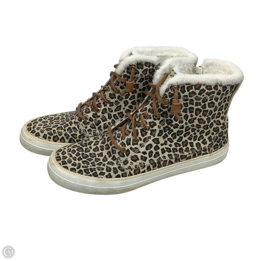 Boots Ankle Flats By Sperry In Animal Print, Size: 9.5
