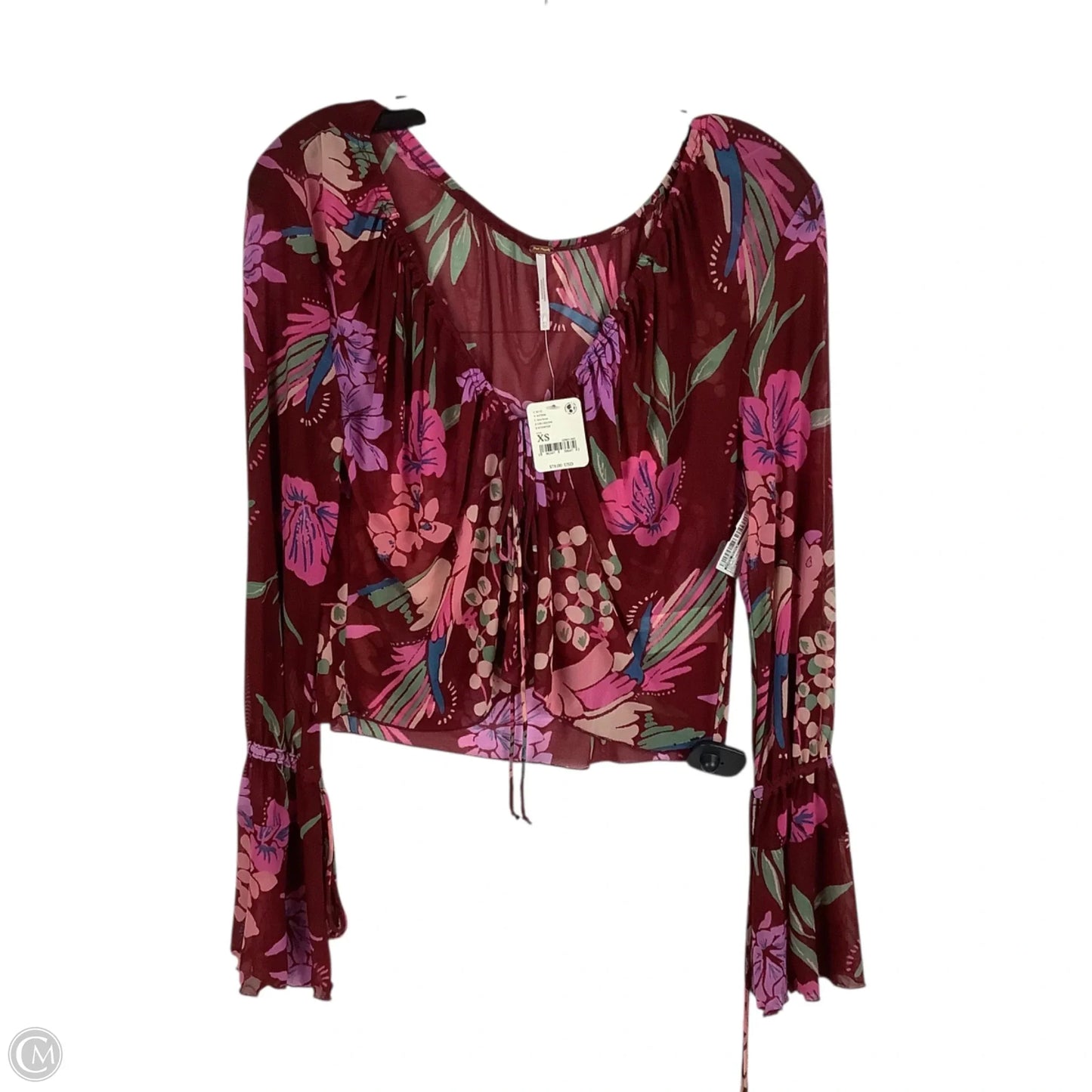 Top Long Sleeve By Free People In Floral Print, Size: Xs