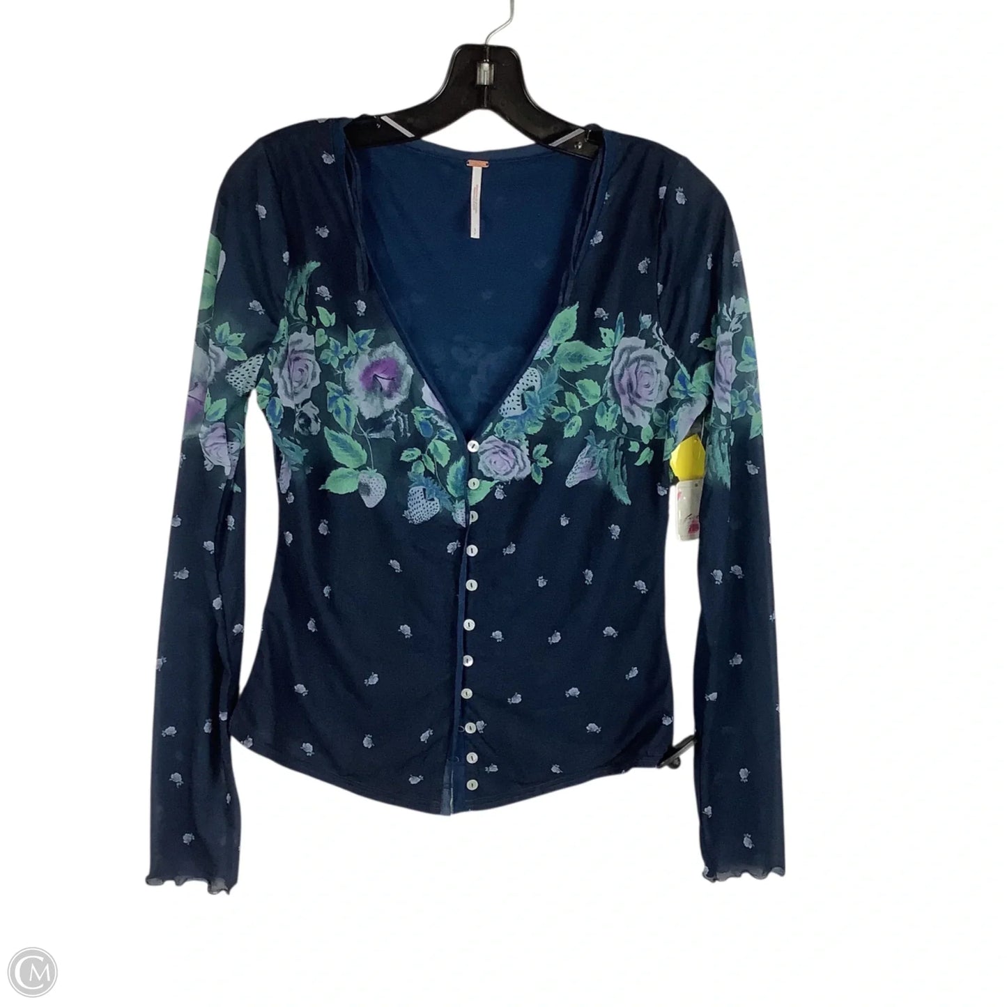 Top Long Sleeve By Free People In Navy, Size: S