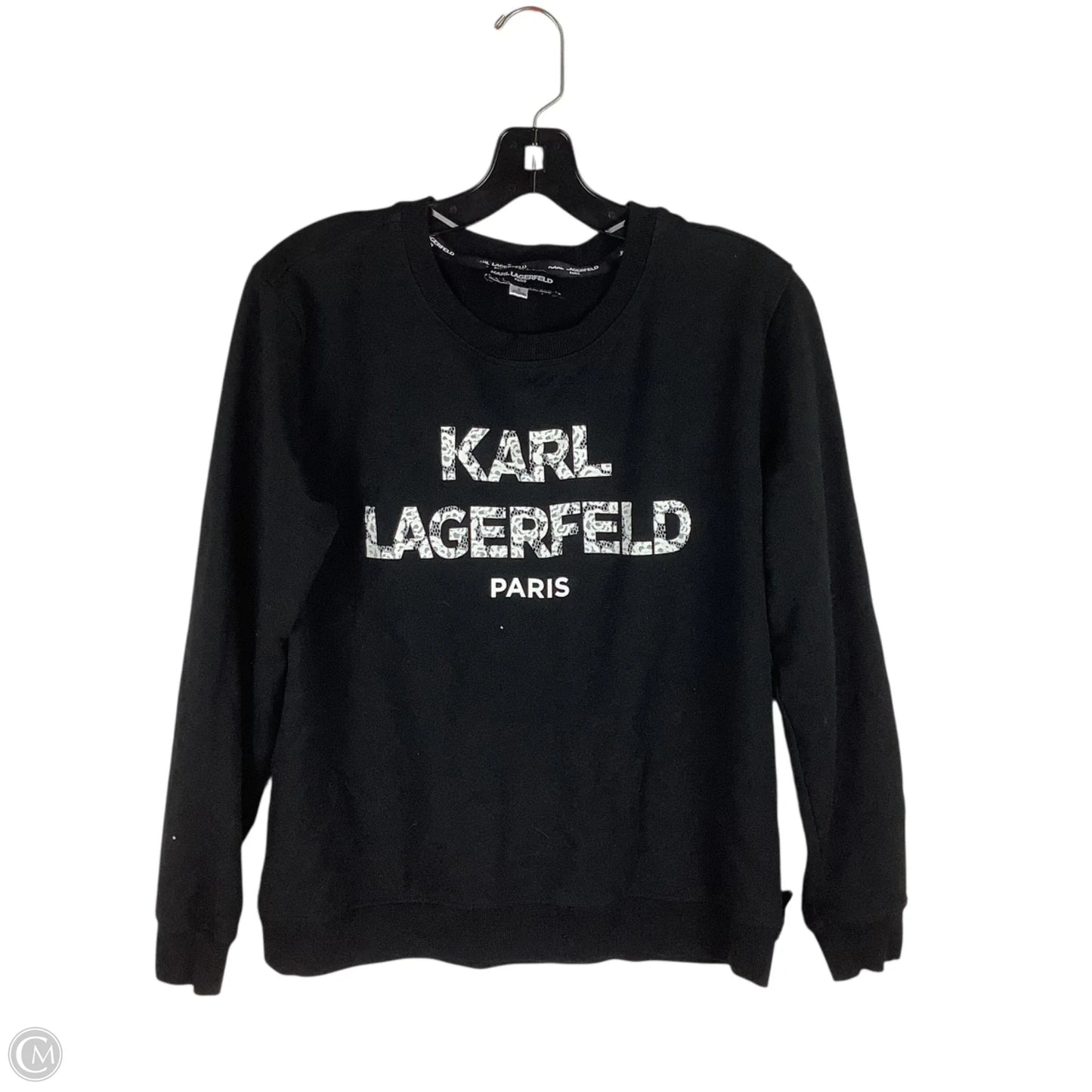 Sweatshirt Designer By Karl Lagerfeld In Black, Size: S