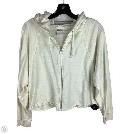 Athletic Jacket By Pink In Cream, Size: L
