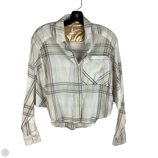 Top Long Sleeve By Free People In Plaid Pattern, Size: Xs