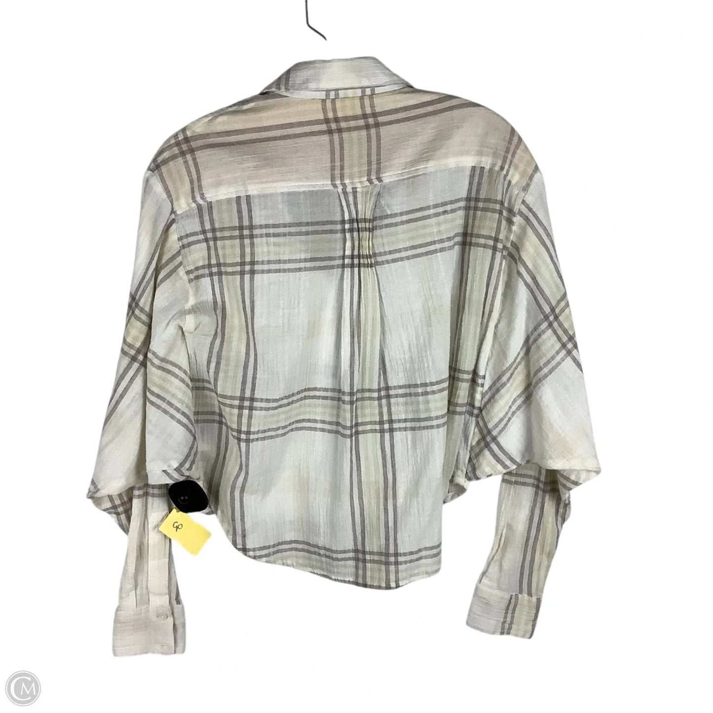 Top Long Sleeve By Free People In Plaid Pattern, Size: Xs