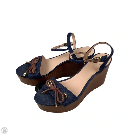 Sandals Designer By Kate Spade In Blue Denim, Size: 8