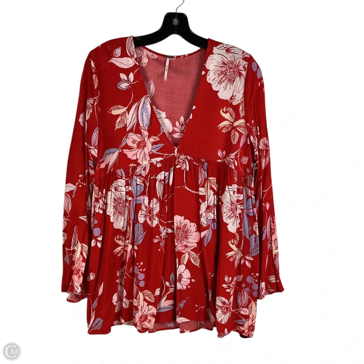 Tunic Long Sleeve By Free People In Red, Size: S