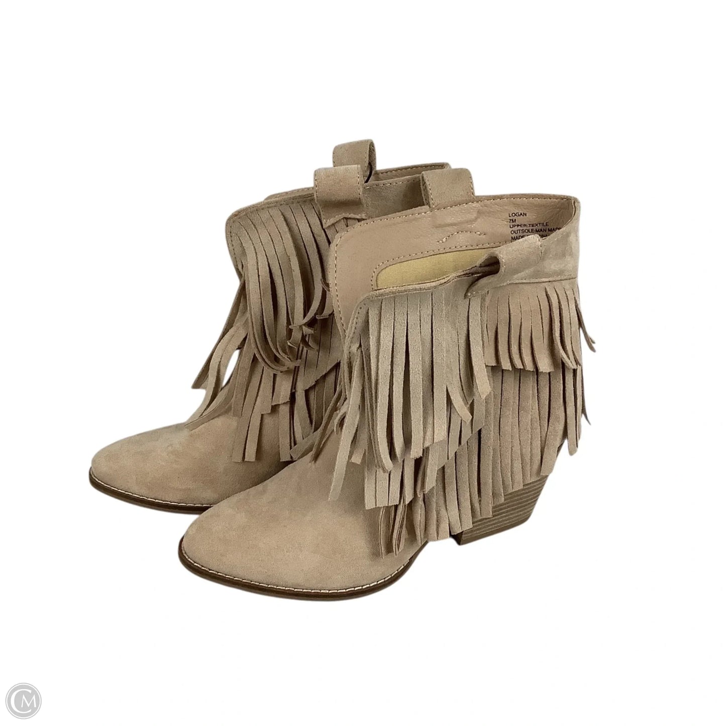 Boots Ankle Heels By Coconuts In Tan, Size: 7