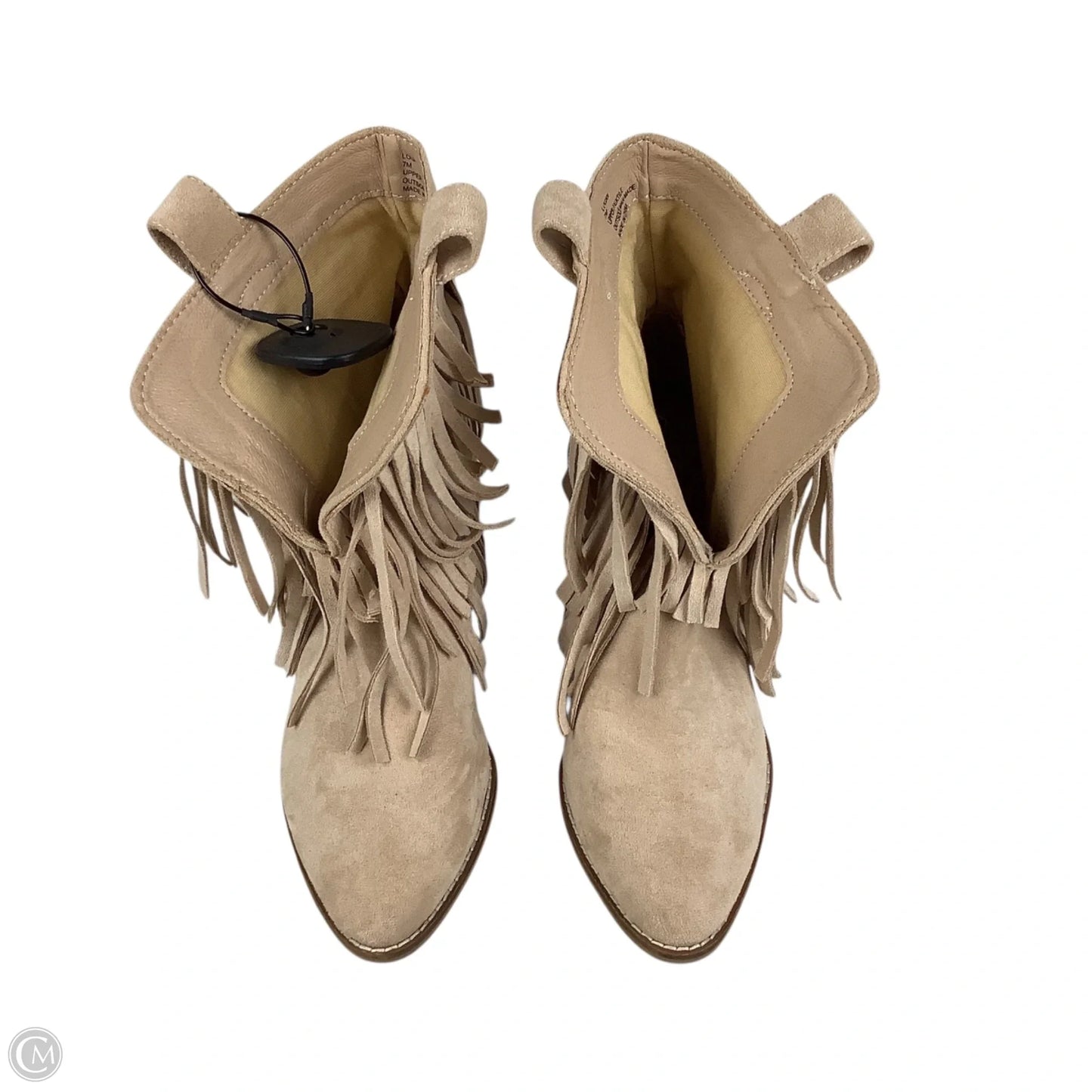 Boots Ankle Heels By Coconuts In Tan, Size: 7