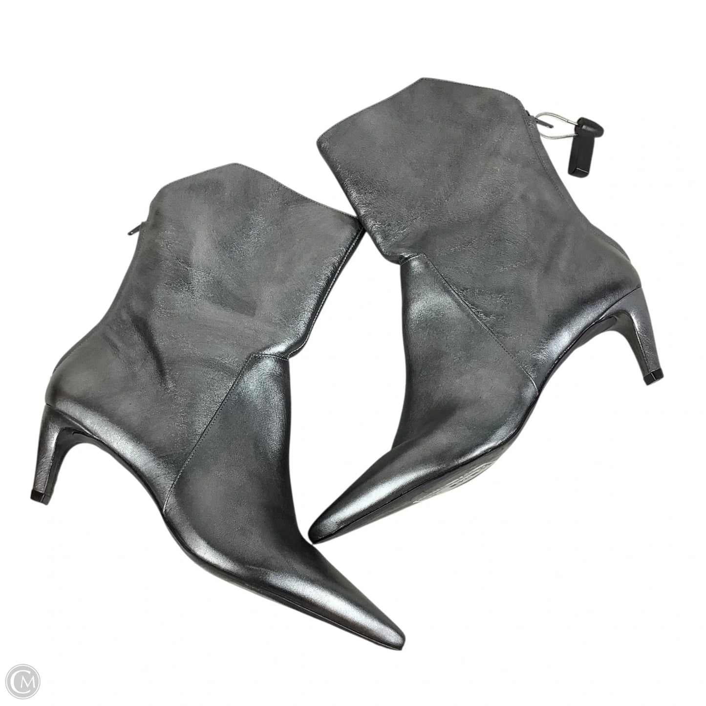 Boots Mid-calf Heels By Vince Camuto In Silver, Size: 9.5