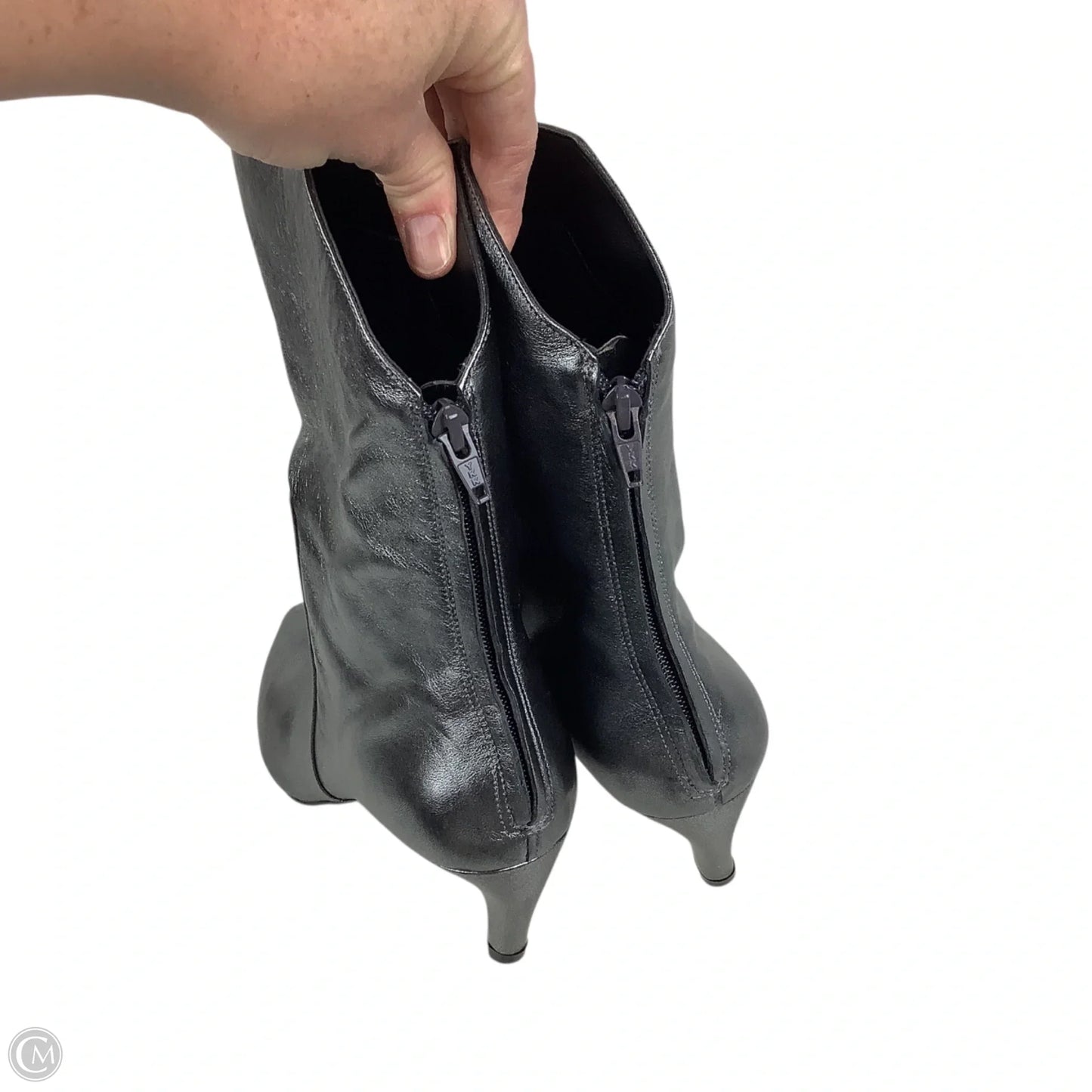 Boots Mid-calf Heels By Vince Camuto In Silver, Size: 9.5