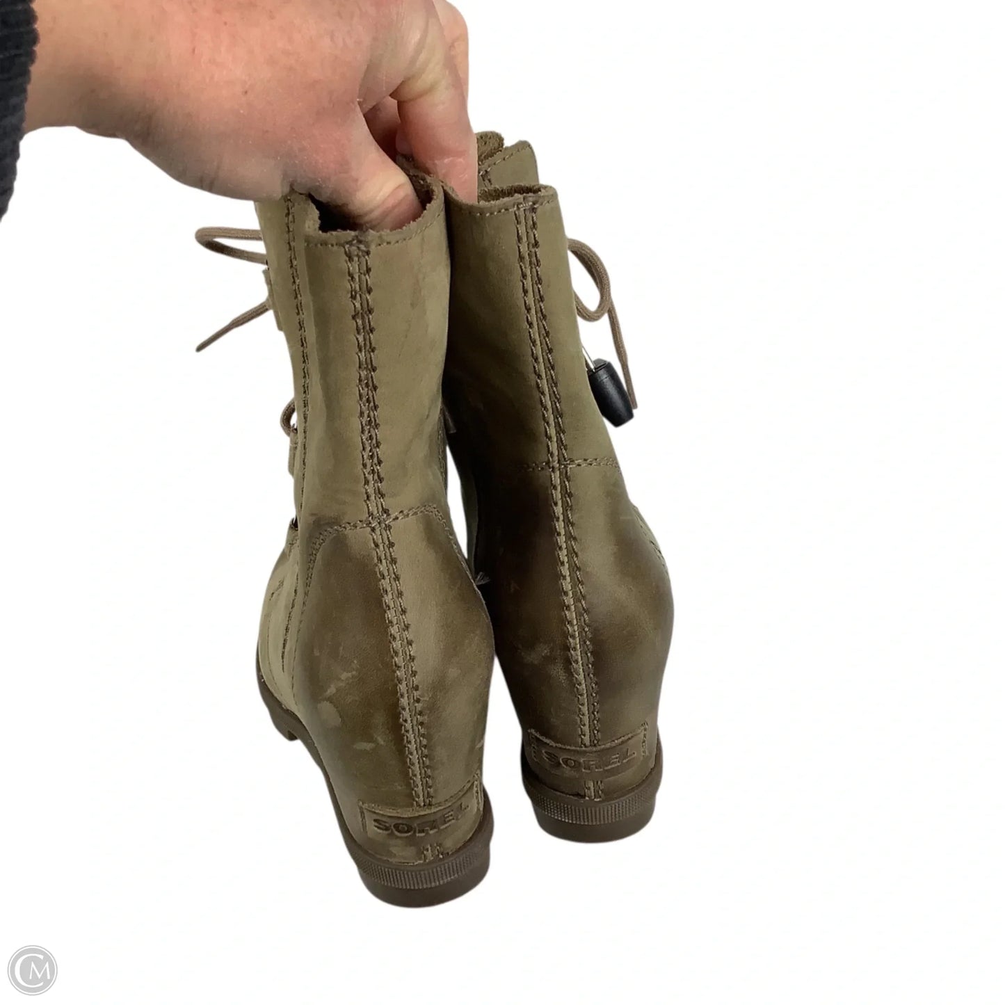 Boots Ankle Heels By Sorel In Taupe, Size: 6.5