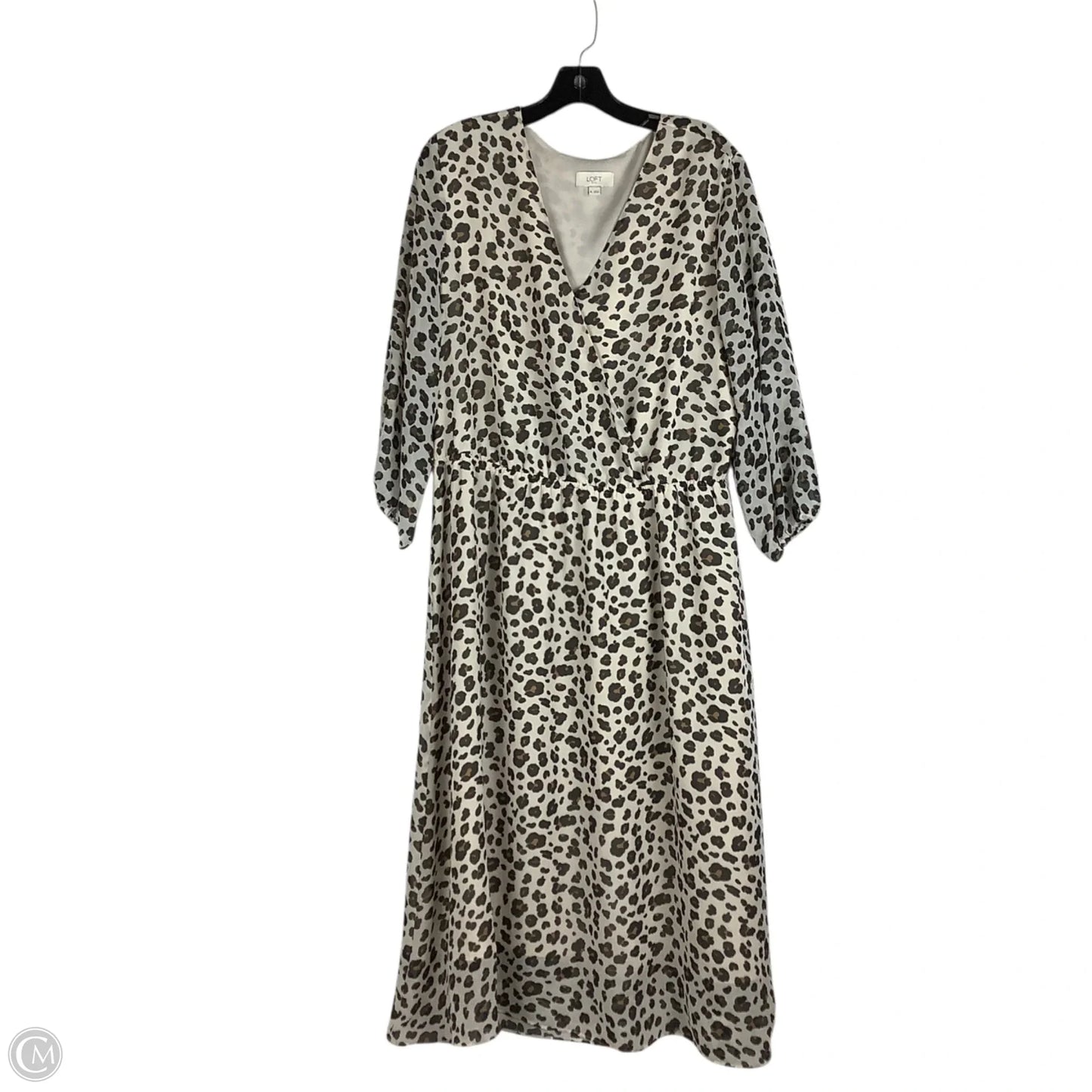 Dress Party Midi By Loft In Animal Print, Size: Xl
