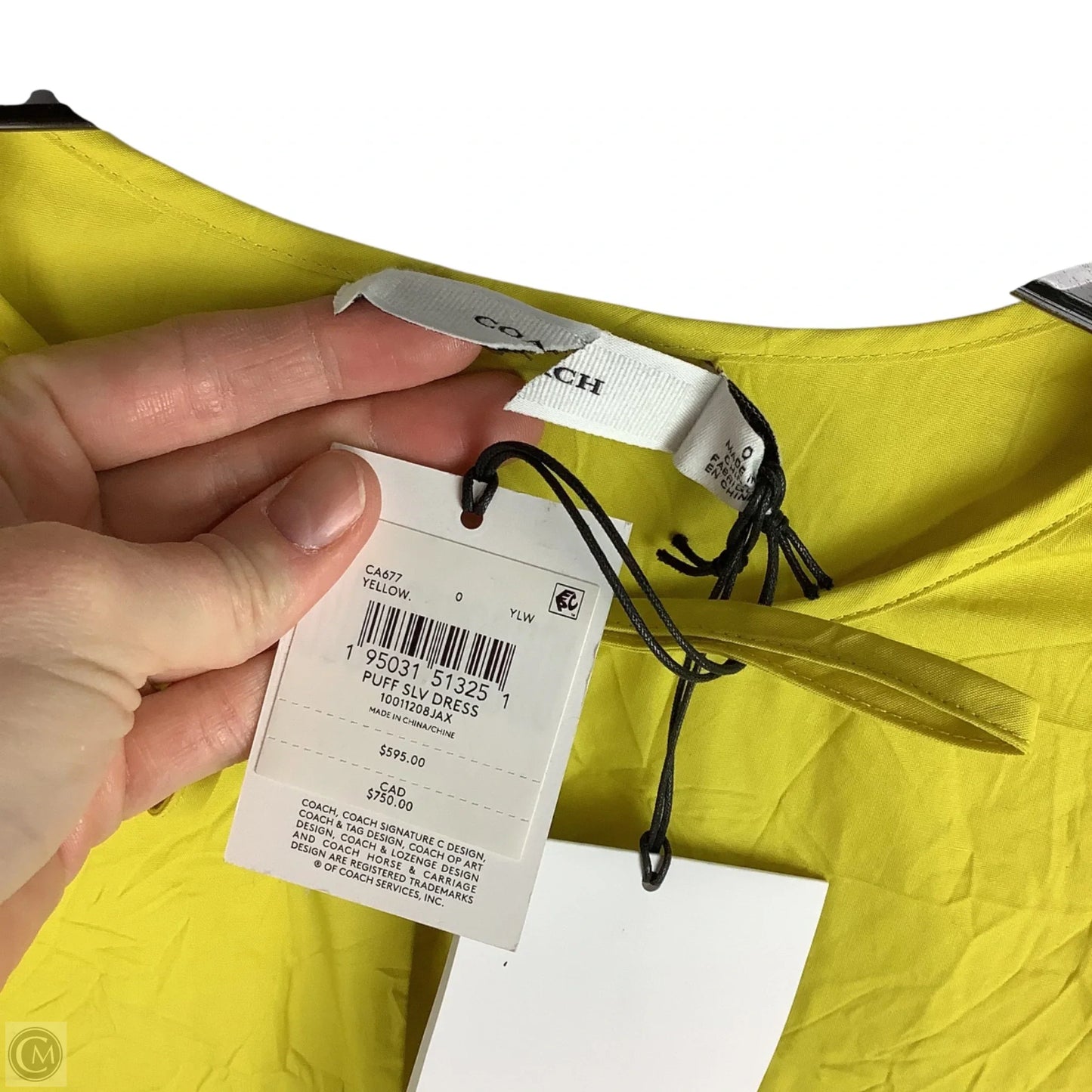 Dress Designer By Coach In Yellow, Size: 0