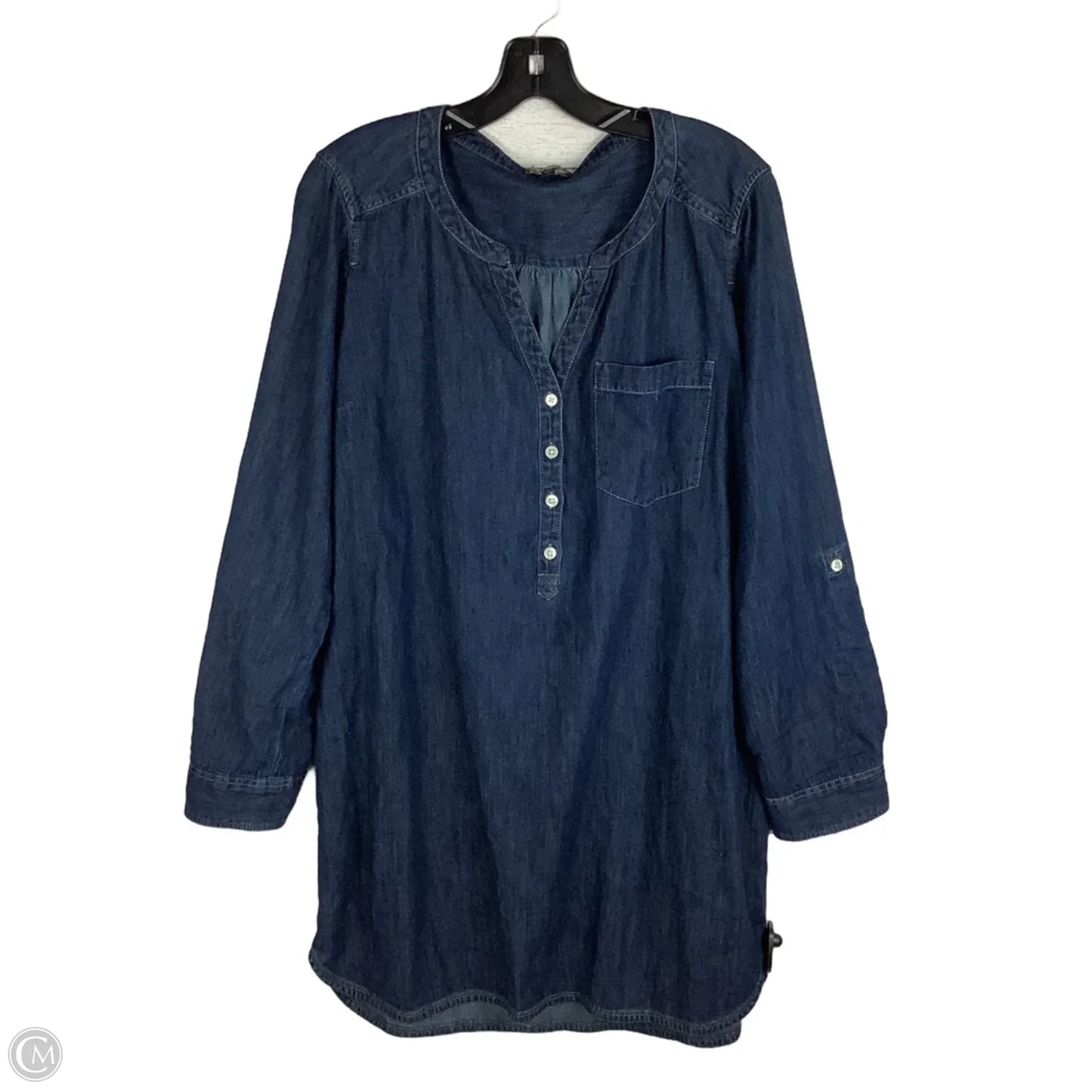 Dress Casual Midi By Express In Blue Denim, Size: L