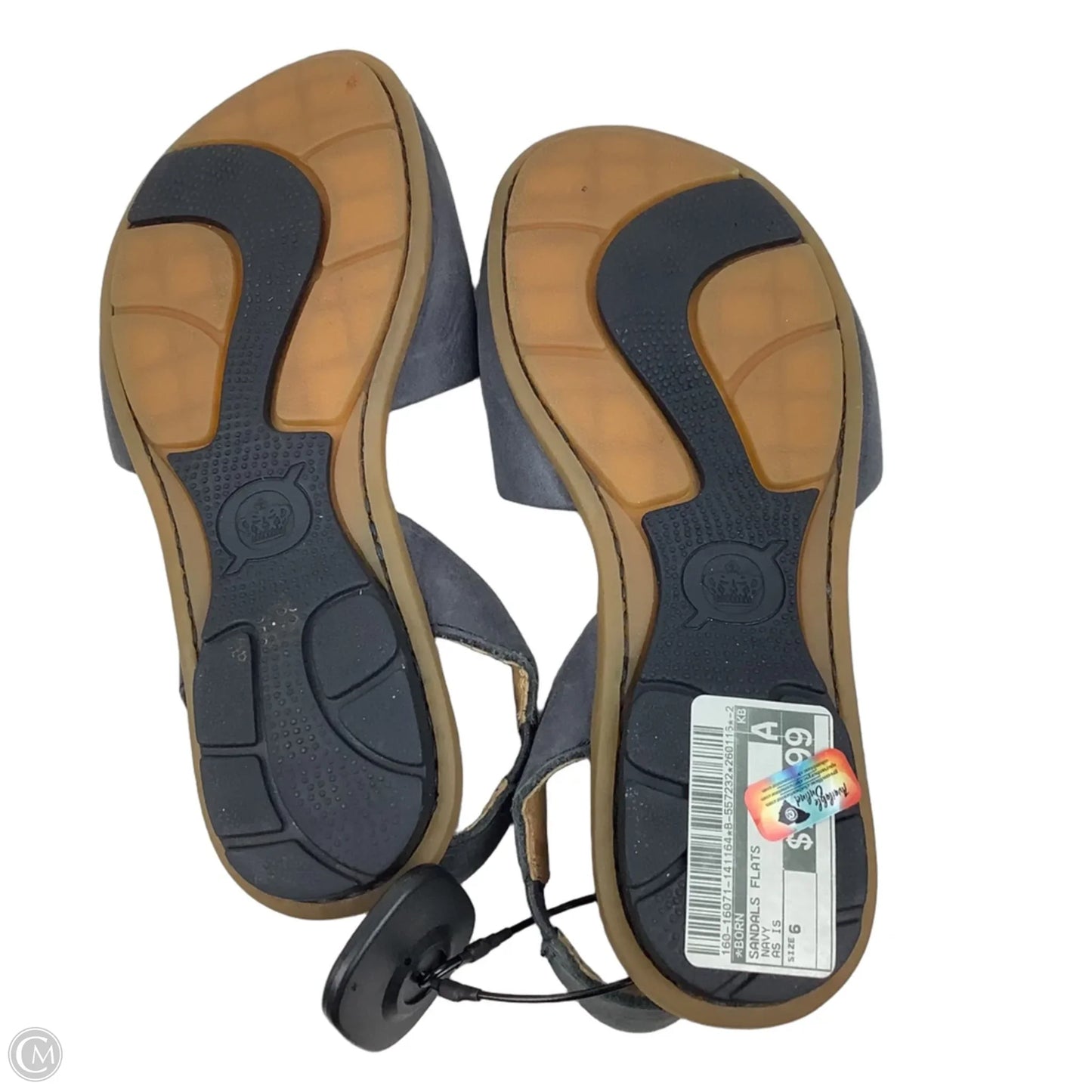 Sandals Flats By Born In Navy, Size: 6