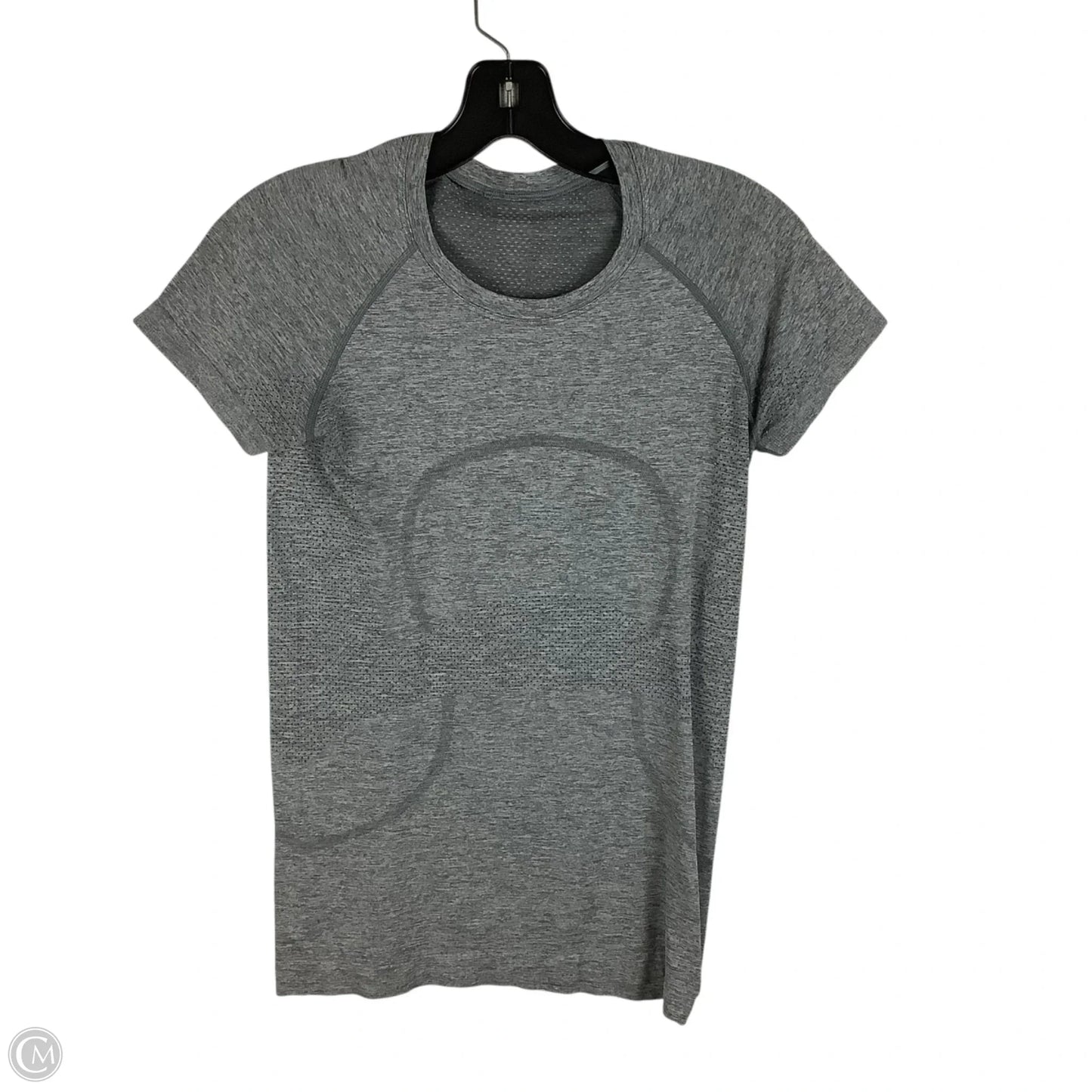 Athletic Top Short Sleeve By Lululemon In Grey, Size: 6