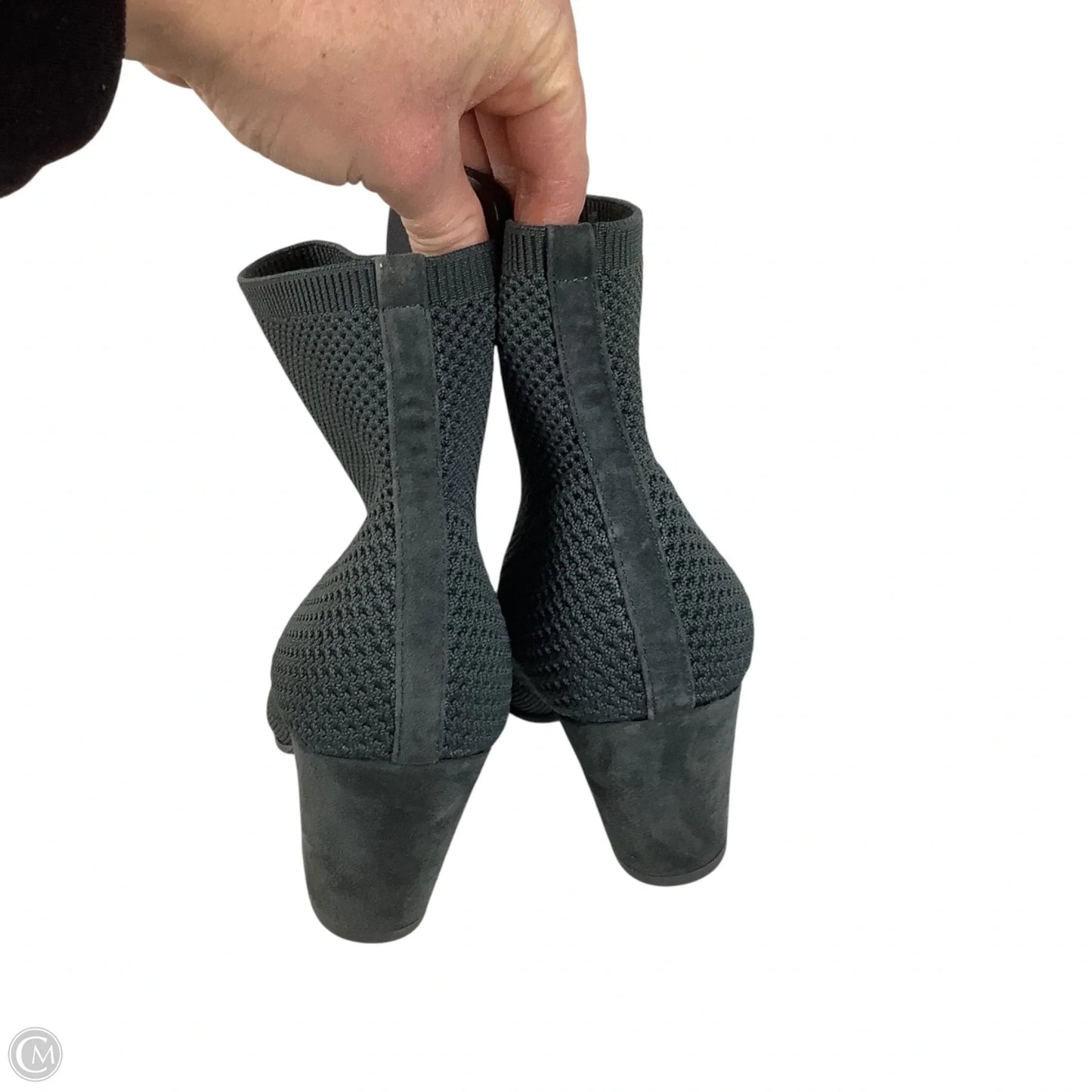 Boots Ankle Heels By Eileen Fisher In Grey, Size: 7.5