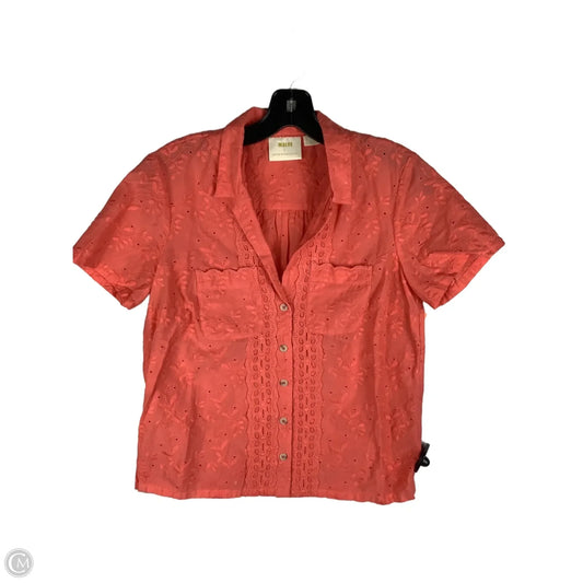 Top Short Sleeve By Maeve In Coral, Size: 4