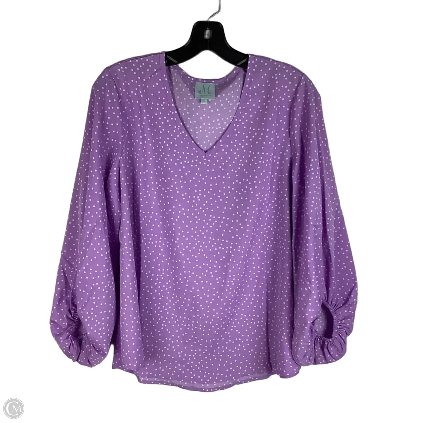 Top Long Sleeve By Cmc In Purple, Size: S