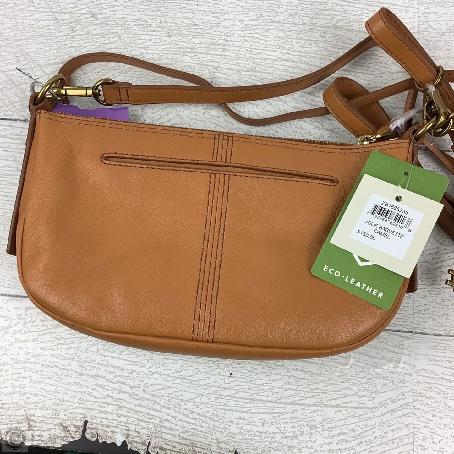 Handbag Leather By Fossil, Size: Medium