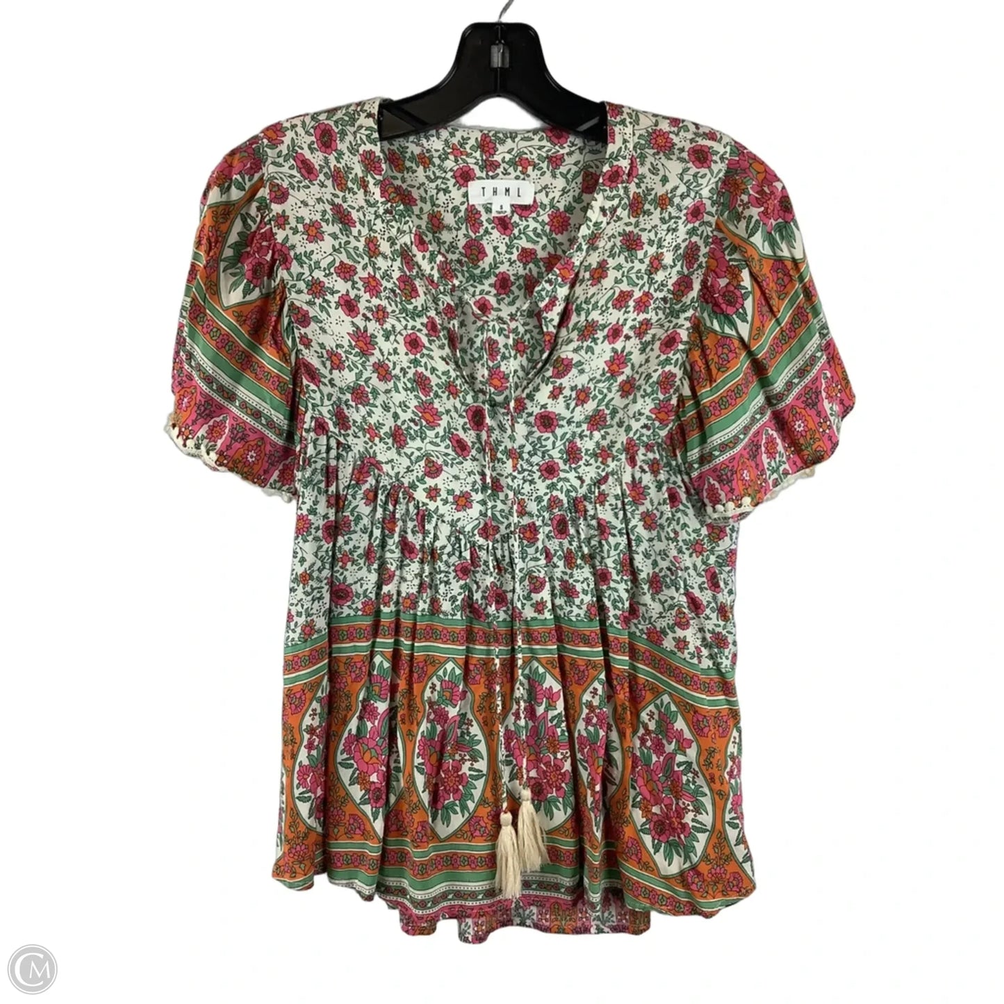 Top Short Sleeve By Thml In Floral Print, Size: S