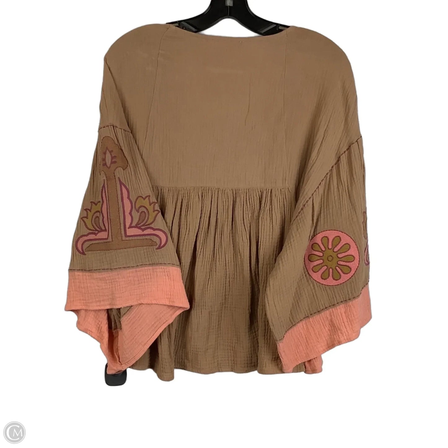 Top Long Sleeve By Easel In Tan, Size: S