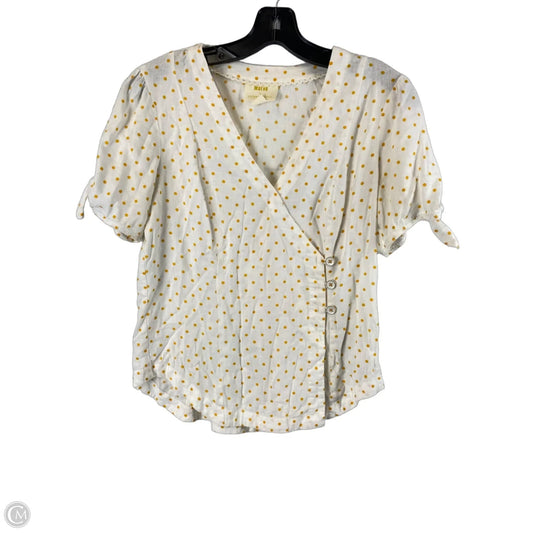 Top Short Sleeve By Maeve In Polkadot Pattern, Size: S