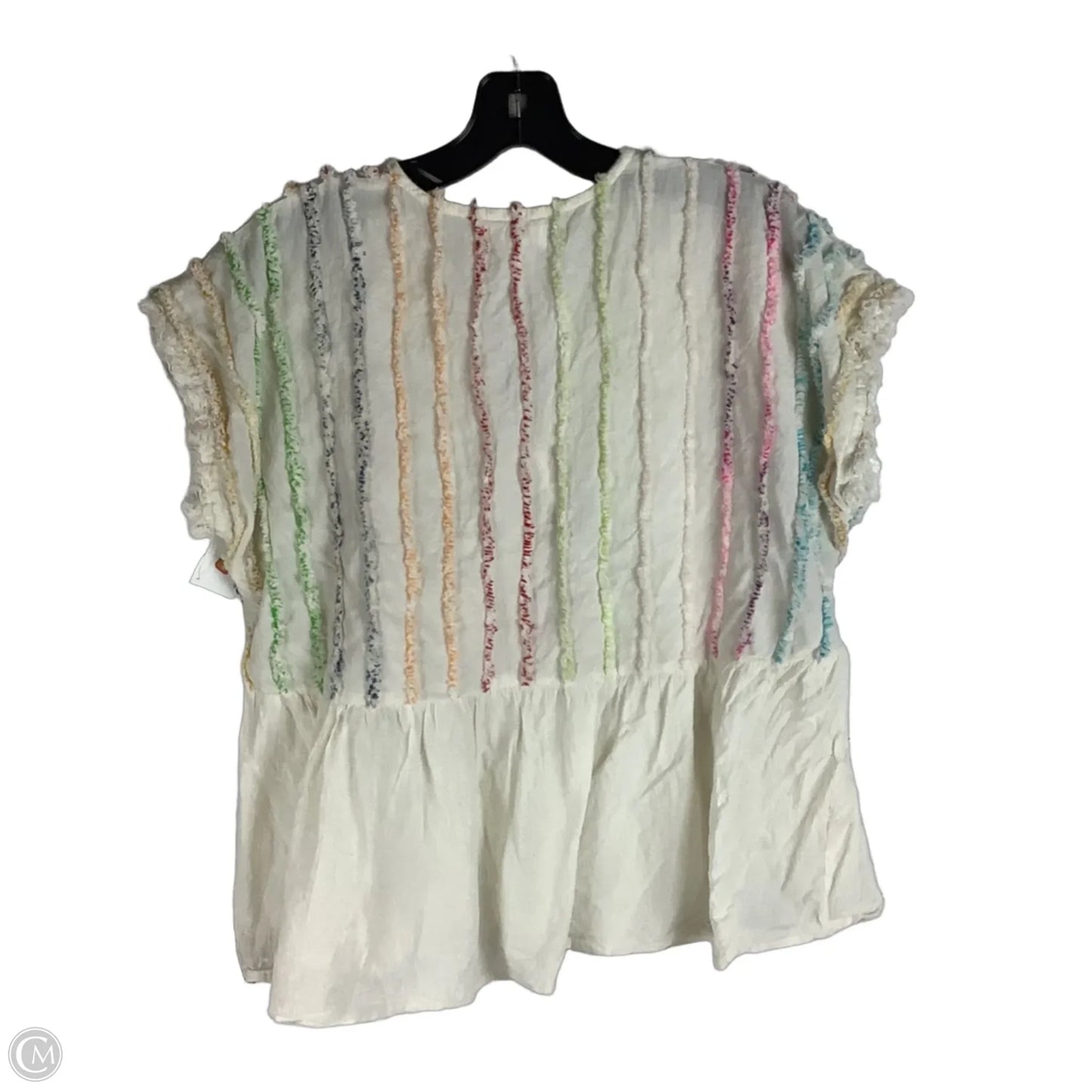 Top Short Sleeve By Thml In Cream, Size: M